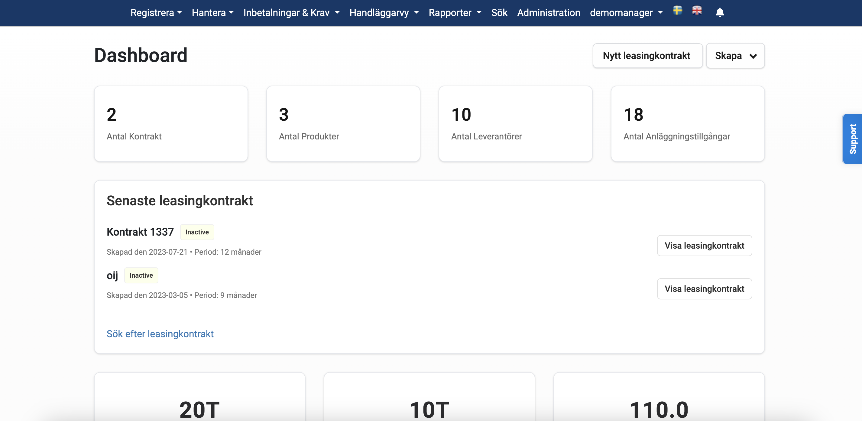 Screenshot of the Keeros leasing platform